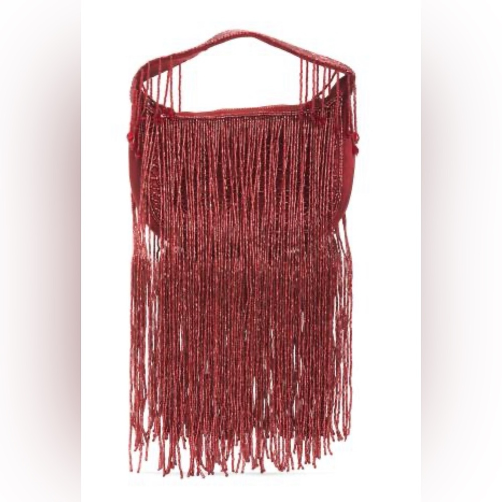 NWT Natasha Beaded Crystal Fringe Handbag - Picture 3 of 3